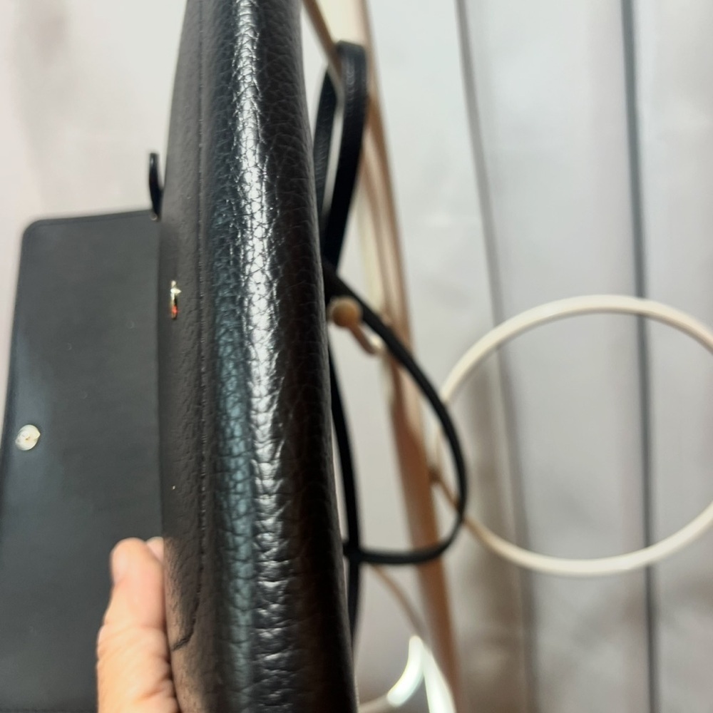Kate Spade New York Black Pebbled Leather Wallet on Chain Crossbody - Picture 11 of 15